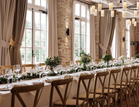 Private wedding reception room by the sea at the Domaine de Locguénolé 4-star hotel in Brittany, Morbihan department